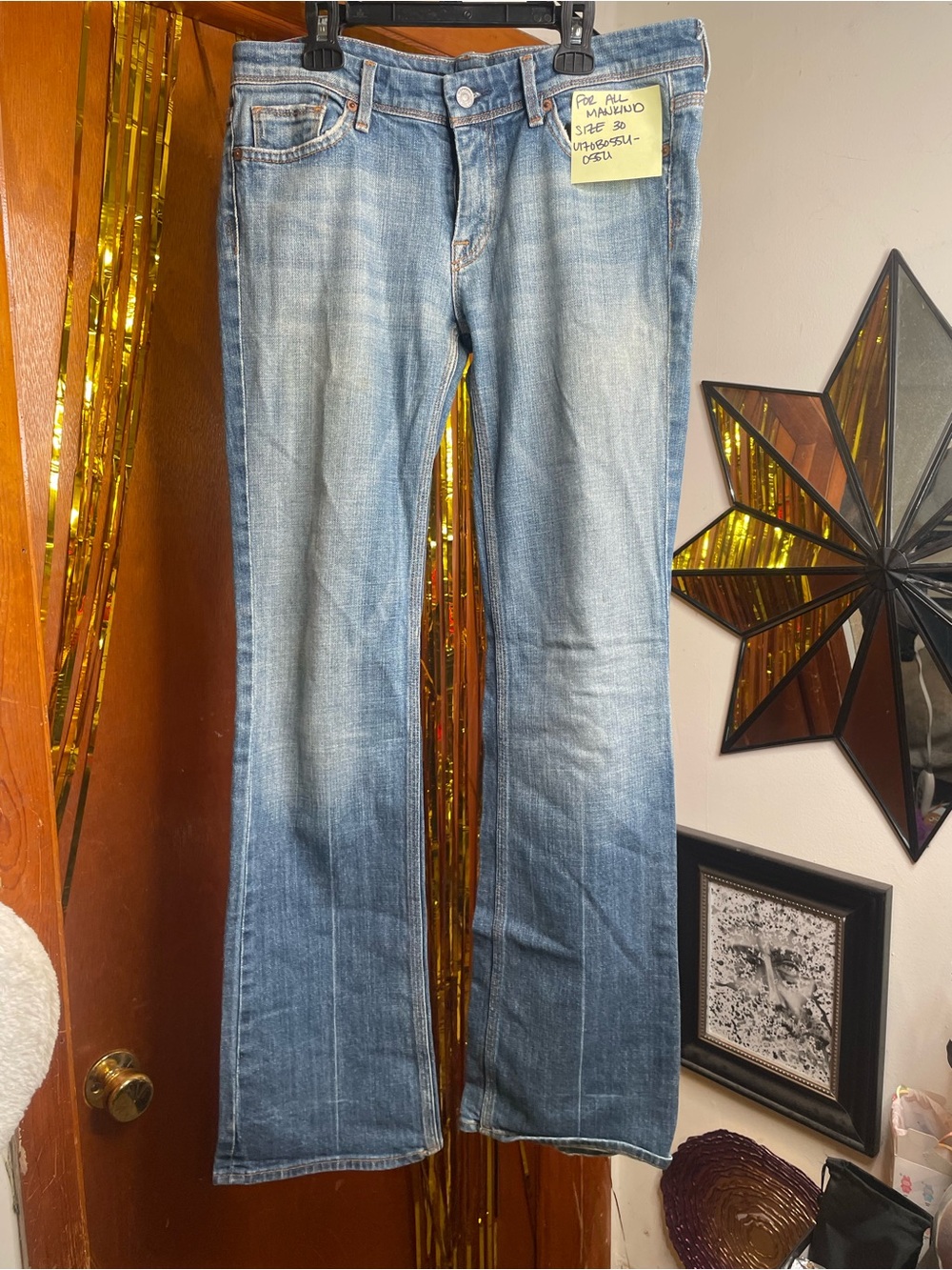 7 For All Mankind Women's Light Blue Straight Leg Jeans